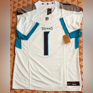 Tennessee Titans #1 Cam Ward White Jersey Sz:Large